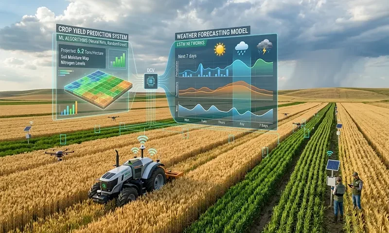 Machine Learning Algorithms for Crop Yield Prediction and Weather Forecasting